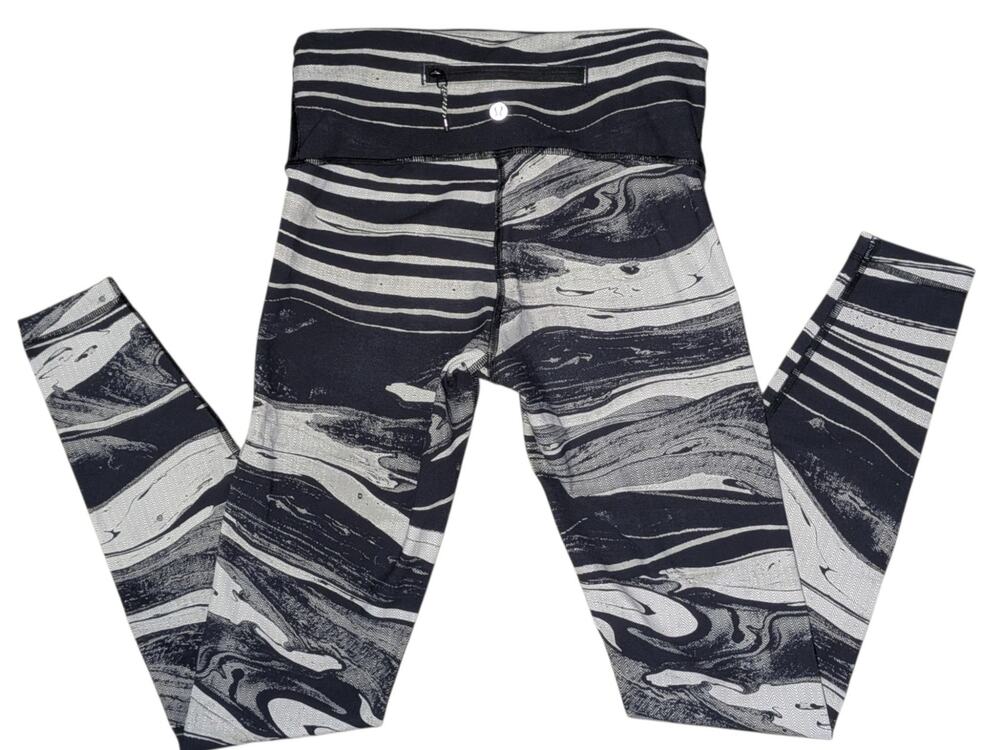 Lululemon Speed Wunder Tight - Nulux Marbled Mix Speed Wunder 50G White Black 6